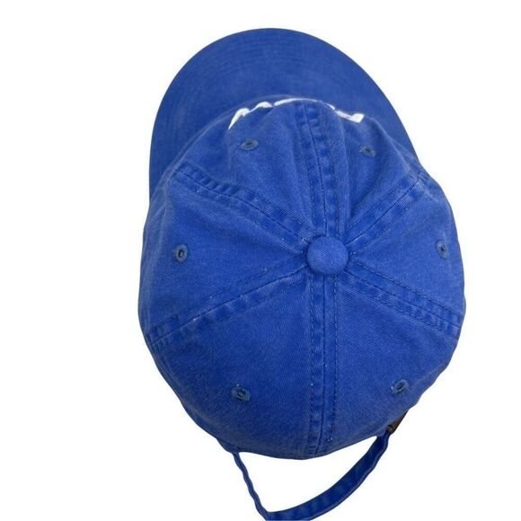 Port Authority UNISEX Baseball Cap Hat Blue White Flow Strapback 6 Panel One SZ - Picture 10 of 14